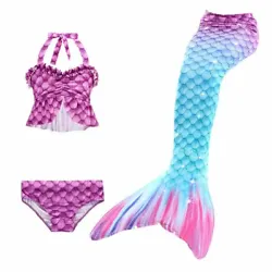 3 Pc. Girls Swimsuit Mermaid Tails for Swimming Princess Bikini-Aqua/PurpleGB21Fabric: Polyester /Nylon - Fabric is...