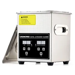 This 60W ultrasonic cleaner by Creworks is just the thing! Its 40kHz sound waves agitate the water in the 0.5 gallon...