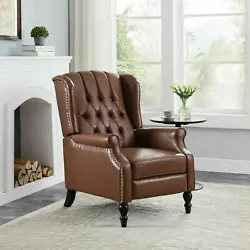 This pushback recliner features gorgeous details such as button tufting, diamond stitching, tonal piping, and an...