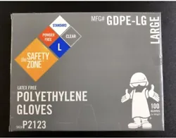 Safety Zone 10 Boxes x 100 (1,000) Clear Food Service Polyethylene Gloves Medium.
