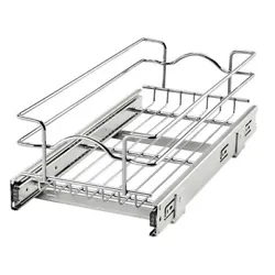 This wire pull-out basket installs quickly and easily on the bottom of your kitchen cabinet. With smooth ball-bearing...