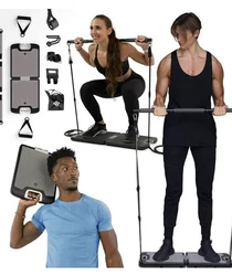 EVO Gym - Portable Home Gym Strength Training Equipment, at Home Gym 10 bands - 320 lbs of total resistance Portable,...