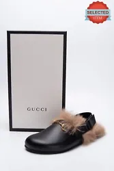 COLOUR: Black ACCENTS: Horsebit. MODEL: 473493 DS910 STYLE: Slingback. LINING MATERIAL: Lamb Fur OUTSOLE MATERIAL:...