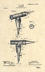 Original US Patent Art Print - Otoscope Circa 1901. A quality reproduction print of the original patent issued to...