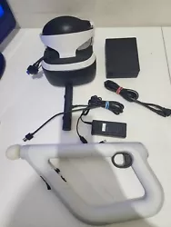 Sony PlayStation PS4 VR PSVR, comes with the headset, CPU, camera, wand controller, HDMI cable, and plastic stock...