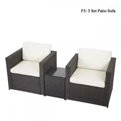 Material: Rattan and Fabric. The sofa is an ideal addition to your outdoor living area. It is made of weather-resin...