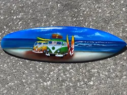 VW BUS HANGING SIGNHAND CARVED & AIR BRUSHED OUT OF WOODVERY BRIGHT COLORSAPPROX 20