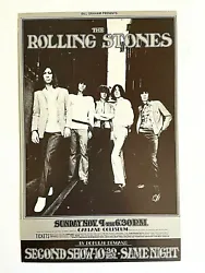 Bill Graham Presents The Rolling Stones. BG 202 Fillmore Concert Handbill 1969, incredible original Stones concert...