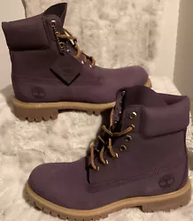 Timberland New Purple Boots Leather Waterproof Size 7 Men’s. …in excellent condition…