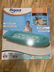 NEW Aqua Deluxe Comfort Water Lounge XL Length and Width Inflatable Pool Float. Condition is New. Shipped with USPS...