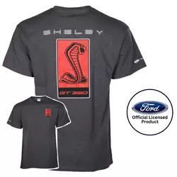 Ford Mustang GT350 T-Shirt Shelby Cobra Logo. Color: Grey / Tweed. Machine Wash, Hand Wash. 100% Cotton T-shirt....