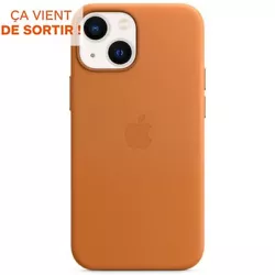Coque en cuir avec MagSafe pour iPhone 13 mini - Ocre La coque se fixe et se détache facilement.,Coque en cuir...