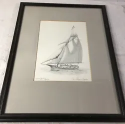 Consuelo Eames Hanks LE Litho Print Close Hauled Sailboat Signed Numbered. Frame shows some wear, please see pics!