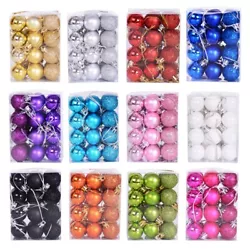 Plastic products. It is safe around kids and pets. 24PCS/Lot Decor Balls with box. Material: Plastic.