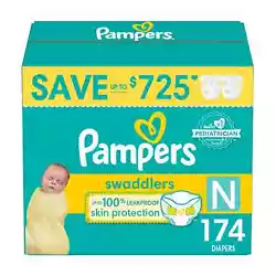 Fear no leaks with new and improved Pampers Swaddlers diapers now featuring a Blowout Barrier at the back waist to help...
