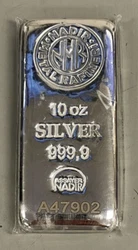 These bars may have scratches or dents. ITEM:Silver 10 oz. Lot of 1 - Silver 10 oz. WEIGHT:Each Bar is 10 troy oz....