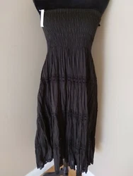 BEAUTIFUL BHOO DRESS STRAPLESS. BLACK, FREE SIZE. BY: SACRED THREADY. Material: 100% cotton, hand wash. The dress is...