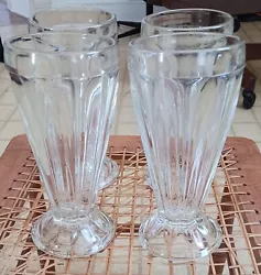 Vintage Libbey Soda Fountain Cup Glassware Set of 4 for Soda Milkshake & Malts.