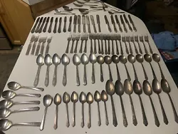 This lot includes a variety of antique and vintage silver-plated silverware sets, featuring assorted brands and...