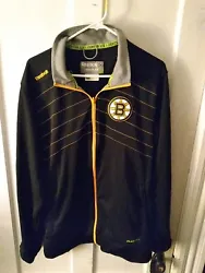 NHL Boston Bruins Reebok Center Ice PlayDry Jacket Adult Size L.[BL/HD1] Nice condition light coat/workout coat -...