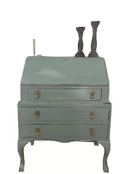vintage secretary desk with drawers.