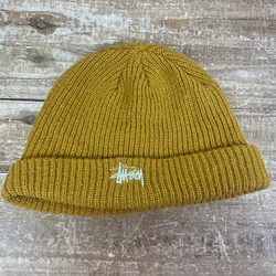 Stussy Yellow Cuffed Beanie Essentials Supreme Bape Hat Cap Knit Headband.