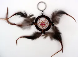 SMALL DREAMCATCHER with Keyring. These are fantastic little dreamcatchers, feathers and little beads hang from the...