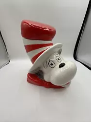 DR SEUSS THE CAT IN THE HAT CERAMIC COOKIE JAR VANDOR *NEW IN BOX*.. This is a brand new sculpted ceramic cookie jar by...