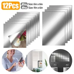 Type 12Pcs Self Adhesive Mirror Reflective Wall Sticker Film. Quantity 12pcs. 🛁 Multipurpose : Reflective mirror...