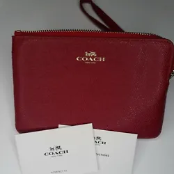 EUC Red Coach Wristlet Perfect Fit Phone Case purse wallet. (b5). Condition is excellent