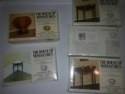 The House of Miniatures Wooden Dollhouse Furniture Kits 3 NIB VINTAGE Lot of 5. Three are factory sealed 40004,40004,...