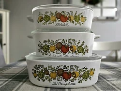 Vintage Pyrex Casserole Dish 3-pc Set with Lids. Condition is Used. Shipped with UPS Ground.  Used but in excellent...