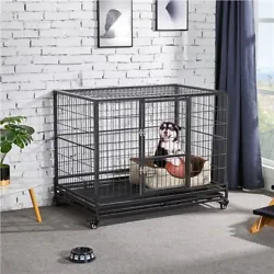 Good mobility: This large dog crate features four 360-degree industrial casters to guarantee the smooth, convenient and...