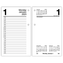 Planning pages range 12 months from January thru December 2024. Refill is sized and two-hole punched to fit standard...
