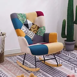 [Avant-garde Boho Decor]: With a distinct retro feel with a modern edge, the mixed patterns of thise glider chair for...