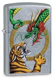 Zippo item 29837. Zippo Windproof Lighter with Tiger Fighting a Chinese Dragon.