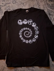 Disney Spiraling Skellington Nightmare Before Christmas Long Sleeve T shirt Large, very good condition