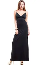 Sleeveless V-neck maxi dress. Black floor length long black evening gown. Floor length maxi dress. Classy Red Satin and...
