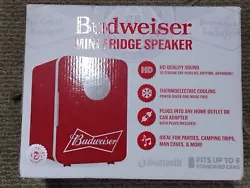 Budweiser 6 Can Mini Portable Refrigerator Bluetooth Speaker Vintage Style *Rare.