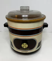 Vintage Rival 3100/2 Crock Pot Stoneware 3.5 Striped Quart Slow Cooker Tested. Vintage RIVAL 3100/2 3.5 quart crock pot...