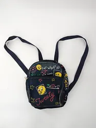 Vintage tweety bird mini backpack Looney Tunes. Small imperfection on bottom right as shown in photos