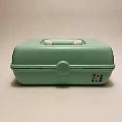 Caboodles Storage Organizer Makeup Case Mirror Box Mint Green Y2K Retro Vintage. 8” x 5” x 3.5”