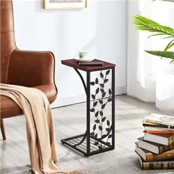 C Shaped End Table Sofa Side Table Leaf Pattern Living Room Under Sofa. You can use it as a living room sofa side...
