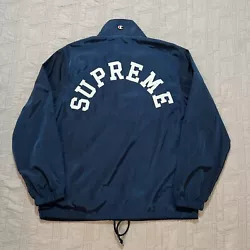 Supreme X Champion Coaches Jacket Windbreaker Mens Sz Medium Navy Blue Stitched. Check Photos for Condition and...