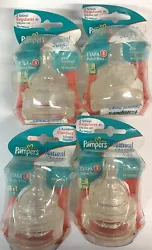 4 NWOP Pampers Natural Stages Silicone Nipples BPA Free Stage 3 6M+ FAST FLOW.