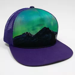 Ten 10 Tree Hat Adult Size Adjustable Purple Green Mountain 10 Tree Trucker Cap