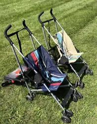 THESE ARE TWO HIGH END McCLAREN LIGHT WEIGHT UMBRELLA STROLLERS. THEY FOLD UP TO A VERY COMFORTABLE SIZE AND LIGHT...