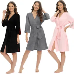 Product composition: one bathrobe + one belt. Product style: solid color, lace panels, long sleeves. Material: 95%...