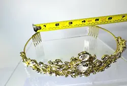 Golden diamond filled tiara for any party. Brand New Great Quality from Christina Collection