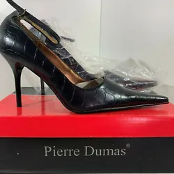 Pierre Dumas Yasmine Pointy Toe Stiletto Heels. Color: Black. New in Box.